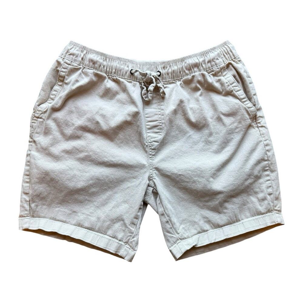 Mister New York Men's Beige Chino Shorts Cotton Canvas Flat Front Pockets 30 I12